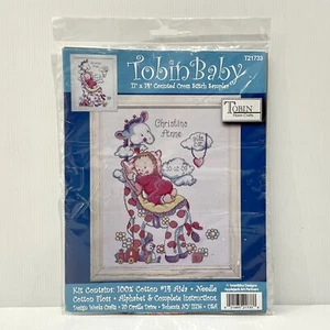 Tobin Baby Counted Cross Stitch Kit Birth Record Sampler 11 x 14” - Wear To Pack - Picture 1 of 11