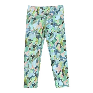 Athleta Girl High Rise Printed Chit Chat Capri Leggings Green Abstract Size XL - Picture 1 of 9