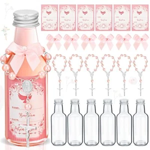 12 Sets Baptism Cross Rosary Holy Water Bottle Set 1.7oz Holy Water Container... - Picture 1 of 6