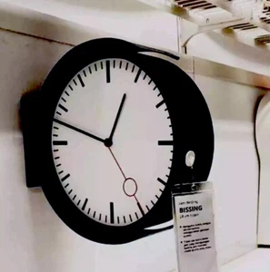 Ikea BISSING Silent Double Sided Wall Clock Black 404.542.87  FACTORY SEALED - Picture 1 of 7