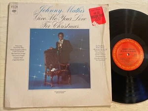 Johnny Mathis Give Me Your Love For Christmas LP Columbia + Shrink Holiday VG+!! - Picture 1 of 4