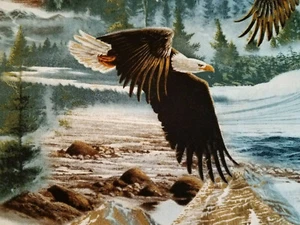 Stoff American BALD EAGLE 40"xWOF Meereslandschaft q100% Quilt Baumwolle David Textiles - Bild 1 von 9