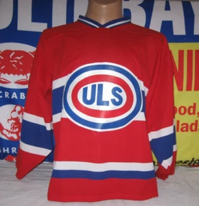 Camiseta deportiva de hockey ULS VINTAGE para hombre grande tejida atlética años 80 90 Dee's RARA AMATEUR - Imagen 1 de 5