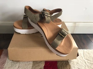 Ugg Angie Womens Leather Adjustable Slingback Platform Sandals Sz UK 7.5 EU - Picture 1 of 7
