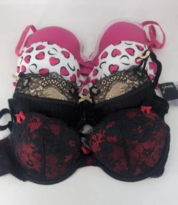 4 Assosrted Padded Plunge Bras UK 34B Pour Moi, George LN048 FF 01 - Picture 1 of 5