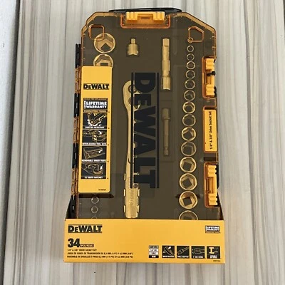 DEWALT Socket Set, 1/4" & 3/8" Drive Socket Set SAE 34-Piece (DWMT73804) - Image 1 of 4