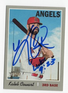 KALEB COWART Signed Autographed 2019 Topps Heritage Baseball Card LA Angels #228