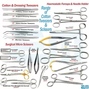 Veterinary Hemostat Surgical Clamps Locking Forceps Curved/Straight Tweezers Lab - Picture 1 of 46