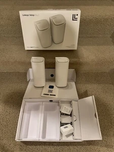 Paquete de 2 enrutadores AI cognitivos de malla WiFi inalámbricos Linksys VELOP Pro 7 MBE7002 con caja - Imagen 1 de 6