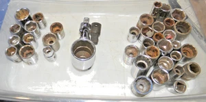 Lote de 64 enchufes 3/8 unidades - SAE y métrico - Barato China/Tiawan - Todas buenas herramientas - Imagen 1 de 7