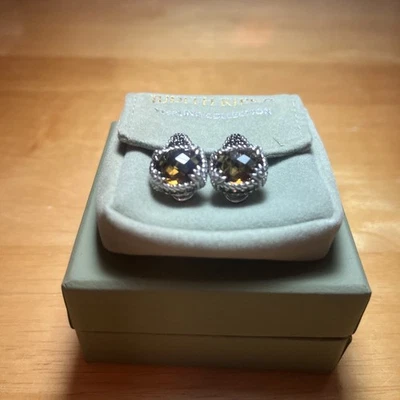 Pendientes Judith Ripka 925 piedras preciosas y diamonique jengibre cuarzo clip en Mónaco Foto 1 de 4