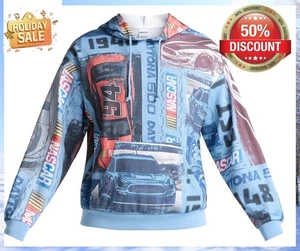 Nascar Mens M 38-40 Hoodie Large Daytona 500 Auto Racing All Over Print Graphic - Picture 1 of 22