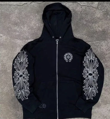 Chrome Hearts Sudadera con Capucha Cremallera Talla Mediana Estilo Herradura Foto 1 de 4