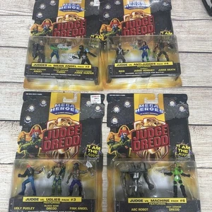 JUDGE DREDD Mega Heroes Mini Figure Battle Packs Mattel 1995 Lot of 4 #2 3 4 6 - Picture 1 of 9