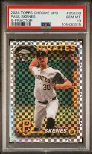 2024 Topps Chrome Update Paul Skenes X-Fractor PSA 10 #USC88 Pirates Rookie - Picture 1 of 2