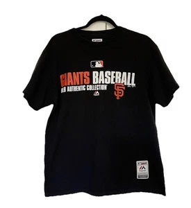 San Francisco Giants schwarzes T-Shirt MLB Baseball Majestic Authentics Größe Large - Bild 1 von 5