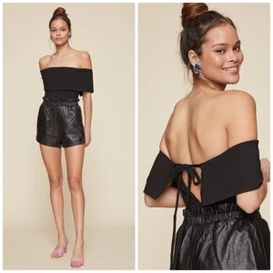 LPA Nina Women's Leather Shorts in Black Size XS - Picture 1 of 5