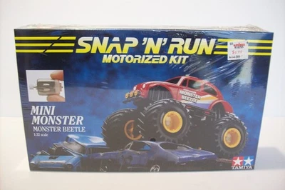 Vintage TAMIYA SNAP 'N' RUN MONSTER BEETLE Jr Monster Truck, Sealed, 1/32, 1993! - Image 1 of 4