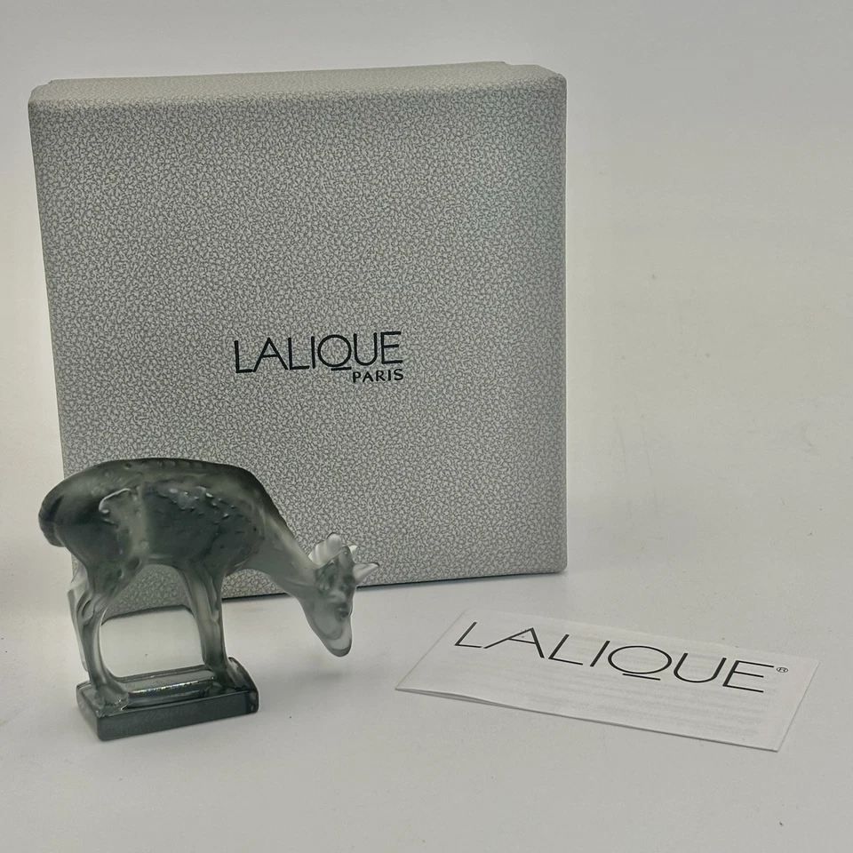 Estatuilla escultura pisapapeles cervatillo ciervo gris cristal Lalique 3020600 como nueva en caja Foto 1 de 4