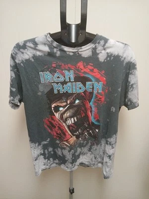 复古 2017 Iron Maiden Tye Dye Eddie 帽子 T 恤男式大号最狂野的梦想阅读 — 第 1/4 张图片