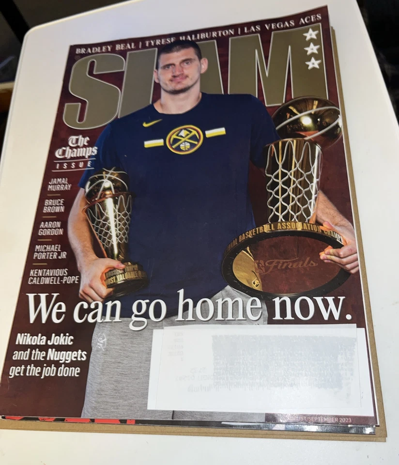 SLAM Magazine August/September 2023 NBA DENVER NUGGETS NIKOLA JOKIC Newsstand! - Image 1 of 4