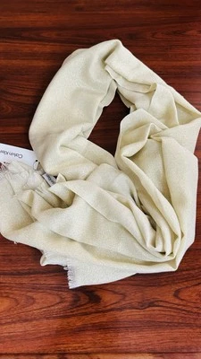 Calvin Klein Ivory Gold Metallic Wrap Scarf Oversize NWT - Image 1 of 4