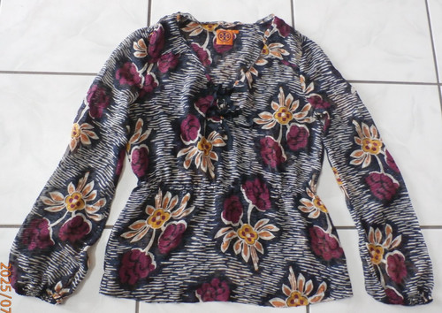 Camicetta Tory Burch 100% seta stampa floreale peplo leggera 4 palloncini slv H254