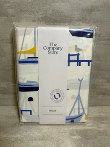 The Company Store Classic Cool Cotton Marina Boats Percale Duvet Cover Full - Picture 1 of 3