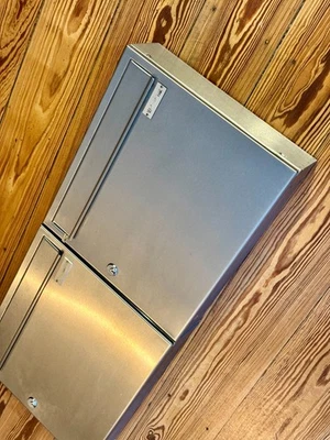 Doppel-Briefkasten Aufputz 2 er 2x Postkasten Wand Edelstahl, silbern - Bild 1 von 2