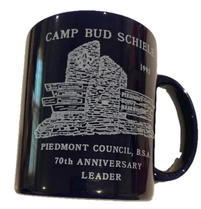 Vintage 1993 Camp Bud Schiele Gedenk Kaffeebecher Piemont North Carolina - Bild 1 von 8