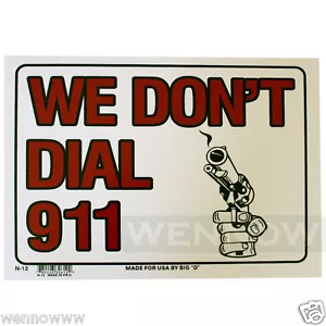 2 Pcs 9 X 12 Inch White Flexible Plastic " We Don't Dial 911 " Warning Signs - Picture 1 of 1