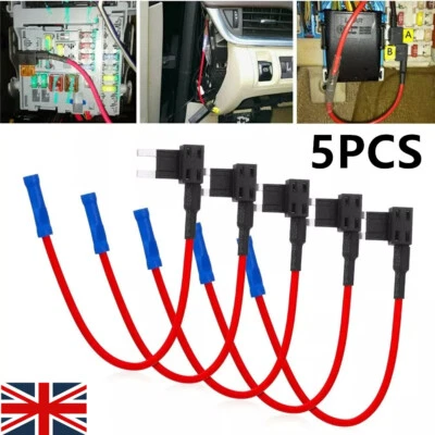 5 Pcs Add-a-Circuit Adapter APM Tap Mini Blade Micro 12V Car Fuse box Holder UK - Image 1 of 4