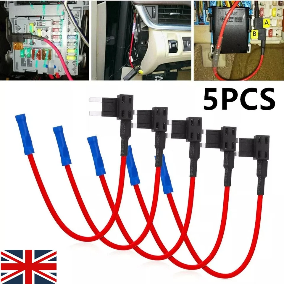 5x Add A Circuit Piggy Back Fuse Holder Standard Blade High Quality, - Image 1 of 4