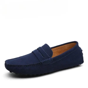 Men's Casual Shoes Genuine Leather Loafers Moccasins Slip on Flats Driving Shoes - Picture 1 of 42