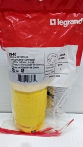 Legrand Pass Seymour 2948 Locking Rubber Connector 30A Yellow NEW FREE SHIP b - Picture 1 of 4