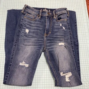 Hollister Jeans 1R Womens Juniors Size Blue Denim Ultra High Rise Super Skinny - Bild 1 von 10
