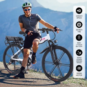 26‘’ Electric MountainBike1500W 48V One Piece Wheel Foldable Alloy EBike LED - Picture 1 of 19
