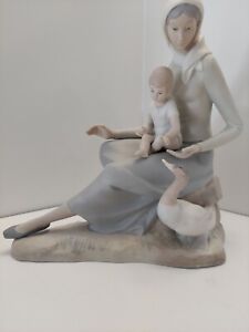 Mother and Child with a Duck made in Spain Lladro or 11" tall