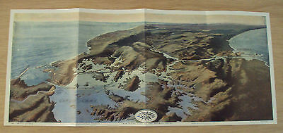 Antique 1913 MAP~ The PANAMA CANAL ~Bird's-Eye-View~Panoramic~ • 147.16$