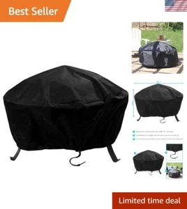 Durable Round Fire Pit Cover - 30-Inch Waterproof Patio Cover with Drawstring - Picture 1 of 9