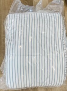 Linenspa All-Season Reversible oversized KING comforter + shams chambray stripe