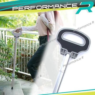 Silber Leicht Gehstock mit Sitz Faltbar Bergstock Wanderstock für Bergsteigen - Bild 1 von 4