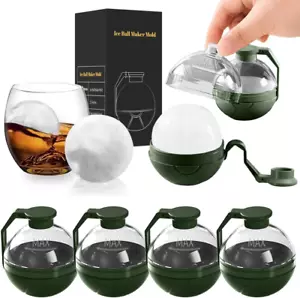 Large Ice Ball Maker Mold for Whiskey - 2.4"Sphere Set of 4 Big Round Cube Molds - Picture 1 of 7