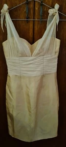 Alex Perry Gold Tie Shoulder Silk Cocktail Dress Size 8 - Brand New With Tag - Picture 1 of 9