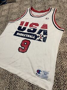Vintage 1992 Champion Michael Jordan Jersey NBA Team USA 44 L White Rare Mesh