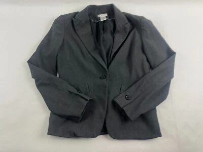Worthington Stretch Blazer Women's Size 6 Gray Shoulder Pads One Button Pockets - Image 1 of 4