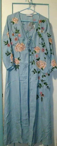 Zara Embroidered Floral Maxi Cover Up Dress Size USA M Beach Cruise Wear - Picture 1 of 6