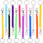 12-teilig Spiral Schlüsselring Schlüsselanhänger dehnbar Feder einziehbar Schlüsselhalter Set