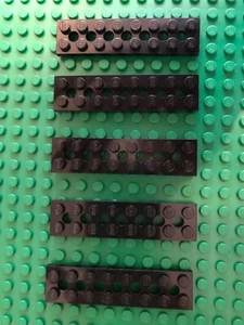 Lego 5 x Technic Flat Plate 2 x 8 with 7 Axle hole 32001 BLACK - Picture 1 of 3