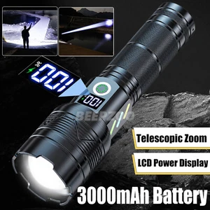 High Powered Torch Rechargeable Flashlight Security Mechanic Hunting LED Torches - Picture 1 of 10